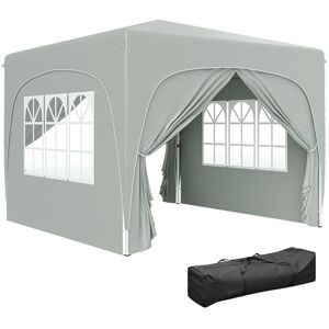 Outsunny 3 x 3(m) Pop Up Gazebo with Sides and Carry Bag, UPF50+, Height Adjustable Party Tent Instant Event Shelter for Garden, Outdoor, Patio, Light Grey Outsunny 3 x 3(m) Pop Up Gazebo with Sides and Carry Bag, UPF50+, Height Adjustable Party Tent Instant Event Shelter for Garden, Outdoor, Patio, Light Grey