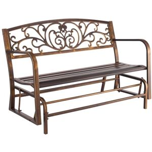 VEVOR Outdoor Bench, 127 cm, Carbon Steel Metal Frame with Cast Iron Backrest and Round Edge Armrests, Weatherproof Outside Glider Bench for Patio, Garden, Park, Yard, Front Porch, Antique Bronze VEVOR Outdoor Bench, 127 cm, Carbon Steel Metal Frame with Cast Iron Backrest and Round Edge Armrests, Weatherproof Outside Glider Bench for Patio, Garden, Park, Yard, Front Porch, Antique Bronze