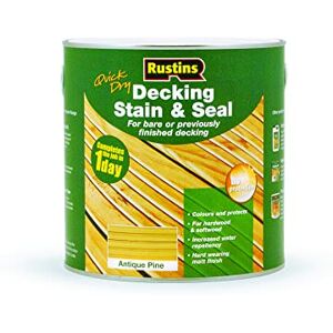 RUSTINS DEAP2500 2.5L Decking Stain Antique Pine Weatherproof Finish for Outdoor Wood Protection in 3 Stunning Wood Colours; Long-Lasting and Sustainable RUSTINS DEAP2500 2.5L Decking Stain Antique Pine Weatherproof Finish for Outdoor Wood Protection in 3 Stunning Wood Colours; Long-Lasting and Sustainable