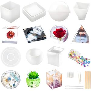 Loyohep Resin Molds Silicone Kit 20Pcs,Epoxy Resin Molds Including Sphere,Cube,Pyramid,Square,Round, Used for Create Art,DIY,Ash Trays,Coasters,Candles.Bonus Decorative Sequins and The Complete Set Tools Loyohep Resin Molds Silicone Kit 20Pcs,Epoxy Resin Molds Including Sphere,Cube,Pyramid,Square,Round, Used for Create Art,DIY,Ash Trays,Coasters,Candles.Bonus Decorative Sequins and The Complete Set Tools