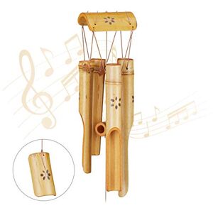 Relaxdays Bamboo Wind Chimes, Wooden Mobile, Weatherproof, For Garden & Balcony, Feng Shui Decor, 73 cm, Natural Relaxdays Bamboo Wind Chimes, Wooden Mobile, Weatherproof, For Garden & Balcony, Feng Shui Decor, 73 cm, Natural