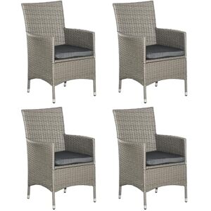 Outsunny 4 Pieces Outdoor PE Rattan Dining Chairs Set with Cushion, Garden Armchair with Armrests, High Backrest, Metal Frame Patio Wicker Furniture, Grey Outsunny 4 Pieces Outdoor PE Rattan Dining Chairs Set with Cushion, Garden Armchair with Armrests, High Backrest, Metal Frame Patio Wicker Furniture, Grey