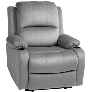HOMCOM Recliner Chair, Microfibre Reclining Chair with Adjustable Leg Rest, Cup Holders, Recliner Armchair for Home Living Room, Grey HOMCOM Recliner Chair, Microfibre Reclining Chair with Adjustable Leg Rest, Cup Holders, Recliner Armchair for Home Living Room, Grey
