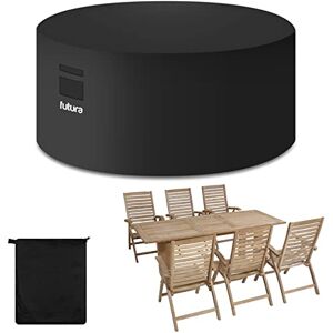 Futura Premium Round Garden Furniture Covers Waterproof 230x100cm, Heavy Duty 600D Oxford Fabric Round Garden Table Cover, PVC Lined Round Patio Table Cover with Air Vents and UV Safe Futura Premium Round Garden Furniture Covers Waterproof 230x100cm, Heavy Duty 600D Oxford Fabric Round Garden Table Cover, PVC Lined Round Patio Table Cover with Air Vents and UV Safe