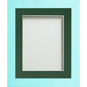 Frame Company Candy Range Aqua Blue 8x6 Frame With Bottle Green Mount for image size 6x4 inches Frame Company Candy Range Aqua Blue 8x6 Frame With Bottle Green Mount for image size 6x4 inches