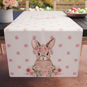 PETTI Artigiani Italiani - Italian Made Easter Table Runner - Pink Rabbit - Table Runner PETTI Artigiani Italiani - Italian Made Easter Table Runner - Pink Rabbit - Table Runner