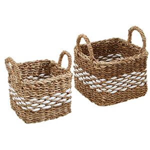 Premier Houseware Set Of Two Square Eco-friendly Seagrass Baskets/Rustic Charm Picnic Blanket Basket/Hamper Baskets For Gifts/Woven Pattern Gift Basket/Wicker Basket Dimensions W20 x D20 x H18cm. Premier Houseware Set Of Two Square Eco-friendly Seagrass Baskets/Rustic Charm Picnic Blanket Basket/Hamper Baskets For Gifts/Woven Pattern Gift Basket/Wicker Basket Dimensions W20 x D20 x H18cm.