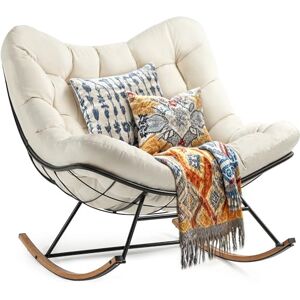 YITAHOME Oversized Rocking Chair, Wide Rocking Chair with Extra Thick Seat Cushion, Comfortable Lounge Chair for Indoor and Outdoor Use, Living Room, Patio, Garden, Porch (Beige) YITAHOME Oversized Rocking Chair, Wide Rocking Chair with Extra Thick Seat Cushion, Comfortable Lounge Chair for Indoor and Outdoor Use, Living Room, Patio, Garden, Porch (Beige)