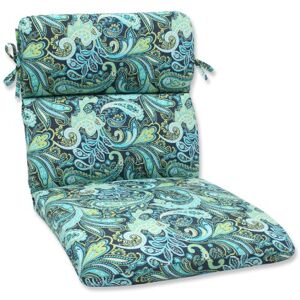 Pillow Perfect Outdoor Pretty Paisley Rounded Corners Chair Cushion, Navy Pillow Perfect Outdoor Pretty Paisley Rounded Corners Chair Cushion, Navy