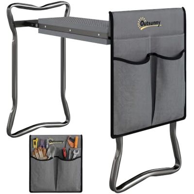 Outsunny Garden Kneeler Foldable Seat Bench EVA Foam Pad with Tool Bag - Garden Equipment Outsunny Garden Kneeler Foldable Seat Bench EVA Foam Pad with Tool Bag - Garden Equipment