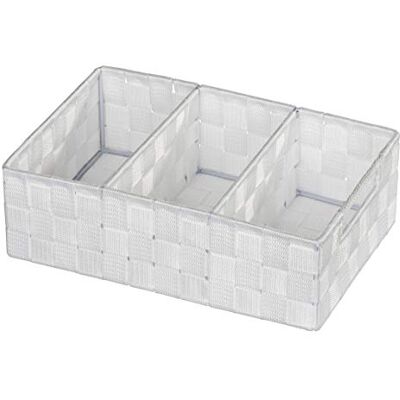 WENKO Organizer Adria with handles/3 separations in white, Polypropylene, 21 x 32 x 10 cm WENKO Organizer Adria with handles/3 separations in white, Polypropylene, 21 x 32 x 10 cm