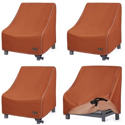NettyPro Waterproof Outdoor Patio Dining Chair Covers Set of 4, 26W x 28D x 28H inches, Brown NettyPro Waterproof Outdoor Patio Dining Chair Covers Set of 4, 26W x 28D x 28H inches, Brown