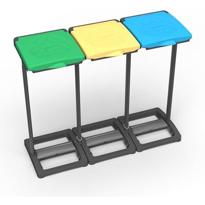 Mongardi Mr. B Tris - Polypropylene Waste Bin for Sorting - 97x36x81 cm Mongardi Mr. B Tris - Polypropylene Waste Bin for Sorting - 97x36x81 cm