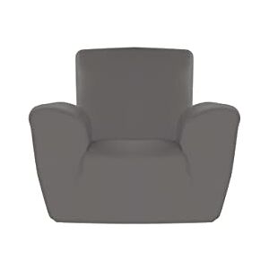 GEMITEX Flexy Sofa Cover 1 Seater Grey Armchair Cover Made in Italy by Universal Bi-Elastic with Curtain Rods GEMITEX Flexy Sofa Cover 1 Seater Grey Armchair Cover Made in Italy by Universal Bi-Elastic with Curtain Rods
