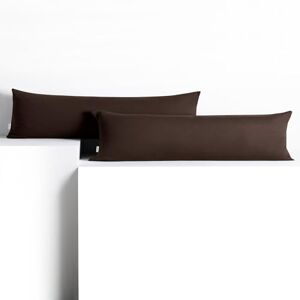 DecoKing 2 Pillowcases 20 x 145 cm Jersey 100% Combed Cotton Zip Brown Amber DecoKing 2 Pillowcases 20 x 145 cm Jersey 100% Combed Cotton Zip Brown Amber