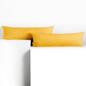 DecoKing 2 Pillowcases 20 x 145 cm Jersey 100% Combed Cotton Zip Yellow Amber DecoKing 2 Pillowcases 20 x 145 cm Jersey 100% Combed Cotton Zip Yellow Amber