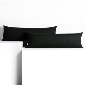 DecoKing 2 x Pillowcases 20 x 120 cm Jersey Cotton Zip Black Amber - Pillowcases DecoKing 2 x Pillowcases 20 x 120 cm Jersey Cotton Zip Black Amber - Pillowcases