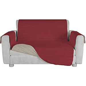 Italian Bed Linen TRENDY Two-Tone Microfibre Sofa Cover, Burgundy/Cream, 2 Seater Italian Bed Linen TRENDY Two-Tone Microfibre Sofa Cover, Burgundy/Cream, 2 Seater