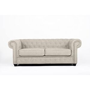 Sofas and More Chesterfield Style Corner Sofa Set 3+2 Seater Armchair Cream Fabric (2 Seater) Sofas and More Chesterfield Style Corner Sofa Set 3+2 Seater Armchair Cream Fabric (2 Seater)