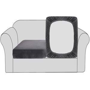 BellaHills Velvet Stretch Sofa Seat Cushion Cover Modular Couch Protector With Elastic Bottom (2 Pieces, Grey) BellaHills Velvet Stretch Sofa Seat Cushion Cover Modular Couch Protector With Elastic Bottom (2 Pieces, Grey)