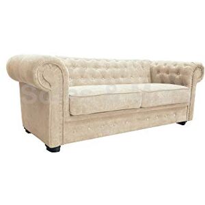 Sofas and More Chesterfield Style Corner Sofa Set 3+2 Seater Armchair Cream Fabric (3 Seater) Sofas and More Chesterfield Style Corner Sofa Set 3+2 Seater Armchair Cream Fabric (3 Seater)