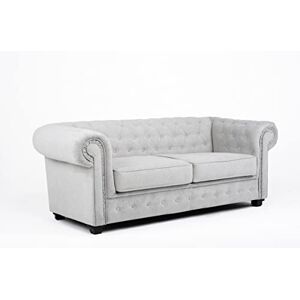 Sofas and More Chesterfield Style Corner Sofa Set 3+2 Seater Armchair Light Grey Fabric (3 Seater) Sofas and More Chesterfield Style Corner Sofa Set 3+2 Seater Armchair Light Grey Fabric (3 Seater)