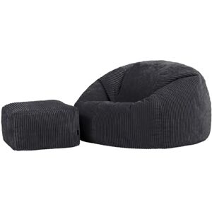 icon Kingston Cord Large Bean Bag and Footstool, Charcoal Grey, XXL Adult Bean Bag Chair with Filling Included, Comfy Chair, Pouffe Footstool, Living Room Furniture, Bedroom Furniture icon Kingston Cord Large Bean Bag and Footstool, Charcoal Grey, XXL Adult Bean Bag Chair with Filling Included, Comfy Chair, Pouffe Footstool, Living Room Furniture, Bedroom Furniture
