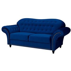 Sofas and More Lyon Chesterfield Style French Velvet fabric 3 + 2 seater sofa Armchair Blue Silver Grey (Blue, 2 Seater) Sofas and More Lyon Chesterfield Style French Velvet fabric 3 + 2 seater sofa Armchair Blue Silver Grey (Blue, 2 Seater)