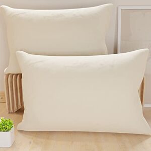 PETTI Artigiani Italiani Pair of Microfiber Pillowcases 145x40 cm, Bedroom Cushions, Sofa, Set of 2 Cushion Covers, Solid Color Cream Pillowcase, 100% Made in Italy PETTI Artigiani Italiani Pair of Microfiber Pillowcases 145x40 cm, Bedroom Cushions, Sofa, Set of 2 Cushion Covers, Solid Color Cream Pillowcase, 100% Made in Italy