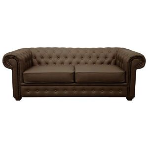 Sofas and More Chesterfield Style Venus Sofa 3 Seater 2 Seater Armchair Brown Faux Leather (2 Seater) Sofas and More Chesterfield Style Venus Sofa 3 Seater 2 Seater Armchair Brown Faux Leather (2 Seater)