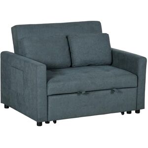 HOMCOM 2 Seater Sofa Bed Convertible Bed Settee with Cushions, Pockets, Grey HOMCOM 2 Seater Sofa Bed Convertible Bed Settee with Cushions, Pockets, Grey