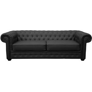Sofas and More Chesterfield Style Venus Sofa Bed 3 Seater 2 Seater Black Cream Brown Red Faux Leather (3 Seater, Black) Sofas and More Chesterfield Style Venus Sofa Bed 3 Seater 2 Seater Black Cream Brown Red Faux Leather (3 Seater, Black)