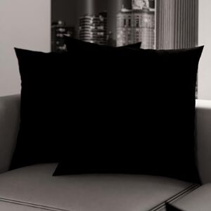 PETTI Artigiani Italiani Pair of Pillowcases 65x65 cm in Microfiber, Bedroom Cushions, Sofa, Set of 2 Cushion Covers, Solid Color Black Pillowcase, 100% Made in Italy PETTI Artigiani Italiani Pair of Pillowcases 65x65 cm in Microfiber, Bedroom Cushions, Sofa, Set of 2 Cushion Covers, Solid Color Black Pillowcase, 100% Made in Italy