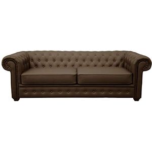 Sofas and More Chesterfield Style Venus Sofa 3 Seater 2 Seater Armchair Brown Faux Leather (3 Seater) Sofas and More Chesterfield Style Venus Sofa 3 Seater 2 Seater Armchair Brown Faux Leather (3 Seater)