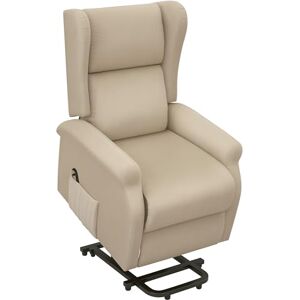 HOMCOM Power Lift Recliner Armchair, Electric Lift Chair for Elderly, Fabric Riser and Reclining Chair with Remote Control, Side Pockets, Extended Footrest, for Living Room, Beige HOMCOM Power Lift Recliner Armchair, Electric Lift Chair for Elderly, Fabric Riser and Reclining Chair with Remote Control, Side Pockets, Extended Footrest, for Living Room, Beige
