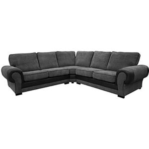 Sofas and More Tango Corner Sofa Suite 3+2 Armchair Jumbo Cord Black And Grey (Corner 2c2) Sofas and More Tango Corner Sofa Suite 3+2 Armchair Jumbo Cord Black And Grey (Corner 2c2)