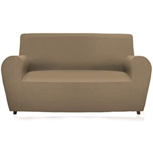 GEMITEX 3 Seater Sofa Cover in Plain Dyed Stretch Fabric, Polyester, Taupe, COPRIDIVANO 3 POSTI CON SCHIENALE FINO A 240 CM GEMITEX 3 Seater Sofa Cover in Plain Dyed Stretch Fabric, Polyester, Taupe, COPRIDIVANO 3 POSTI CON SCHIENALE FINO A 240 CM