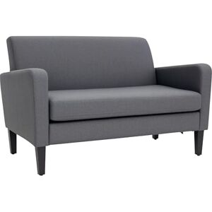 HOMCOM Modern 2-Seat Sofa with Rubber Wood Legs, Upholstered Loveseat, Sofa for Living Room, Bedroom, Dark Grey HOMCOM Modern 2-Seat Sofa with Rubber Wood Legs, Upholstered Loveseat, Sofa for Living Room, Bedroom, Dark Grey