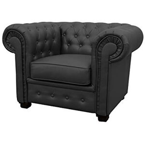 Sofas and More Chesterfield Style Venus Sofa 3 Seater 2 Seater Armchair Black Faux Leather (Armchair 1 Seater) Sofas and More Chesterfield Style Venus Sofa 3 Seater 2 Seater Armchair Black Faux Leather (Armchair 1 Seater)