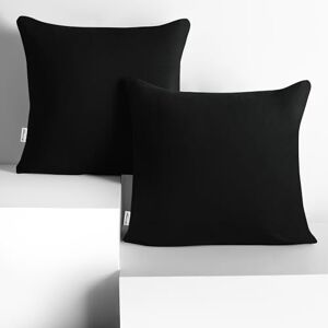 DecoKing 2 Pillowcases 80 x 80 cm Jersey Cotton Zip Black Amber DecoKing 2 Pillowcases 80 x 80 cm Jersey Cotton Zip Black Amber
