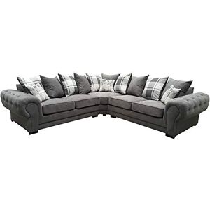 Sofas and More Dorado Corner Sofa Sectional 3 Seater 2 Seater Armchair Cuddle Chair Grey Velour Fabric (Grey, Corner 2c2) Sofas and More Dorado Corner Sofa Sectional 3 Seater 2 Seater Armchair Cuddle Chair Grey Velour Fabric (Grey, Corner 2c2)