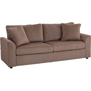 HOMCOM Modern 3 Seater Sofa with Spring Cushion, 212 cm Fabric Jumbo Cord Sofa Couch with 2 Scatter Cushions, Upholstered Corduroy Settee for Living Room, Bedroom, Home Office, Coffee HOMCOM Modern 3 Seater Sofa with Spring Cushion, 212 cm Fabric Jumbo Cord Sofa Couch with 2 Scatter Cushions, Upholstered Corduroy Settee for Living Room, Bedroom, Home Office, Coffee