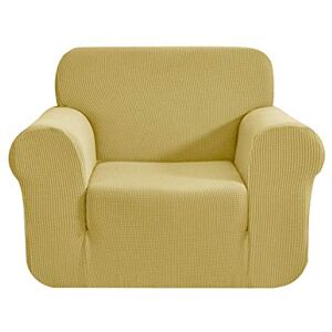 CHUN YI 1 Piece Jacquard Checks Stretch Fabric Couch cover, Stylish Sofa Slipcover For 1 Seater Armchair Couch Durable Furniture Protector(1 Seater,Beige) CHUN YI 1 Piece Jacquard Checks Stretch Fabric Couch cover, Stylish Sofa Slipcover For 1 Seater Armchair Couch Durable Furniture Protector(1 Seater,Beige)