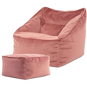 icon Natalia Velvet Bean Bag Chair with Footstool, Dusk Pink, Large Adult Bean Bag with Filling Included, Accent Chair, Armchair, Living Room Furniture, Bedroom Furniture icon Natalia Velvet Bean Bag Chair with Footstool, Dusk Pink, Large Adult Bean Bag with Filling Included, Accent Chair, Armchair, Living Room Furniture, Bedroom Furniture