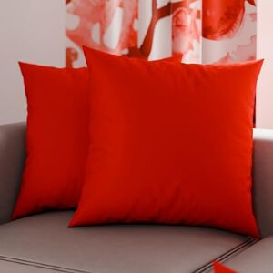 PETTI Artigiani Italiani Pair of Pillowcases 60x60 cm in Microfiber, Bedroom Cushions, Sofa, Set of 2 Cushion Covers, Solid Red Pillowcase, 100% Made in Italy PETTI Artigiani Italiani Pair of Pillowcases 60x60 cm in Microfiber, Bedroom Cushions, Sofa, Set of 2 Cushion Covers, Solid Red Pillowcase, 100% Made in Italy