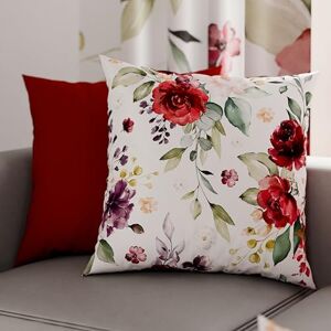 PETTI Artigiani Italiani Pair of Pillow Cases 80 x 80 cm in Microfibre, Cushions for Bedroom Furniture, Sofa, Living Room, Set of 2 Cushion Covers, Red Floral Pillowcase, 100% Made in Italy PETTI Artigiani Italiani Pair of Pillow Cases 80 x 80 cm in Microfibre, Cushions for Bedroom Furniture, Sofa, Living Room, Set of 2 Cushion Covers, Red Floral Pillowcase, 100% Made in Italy