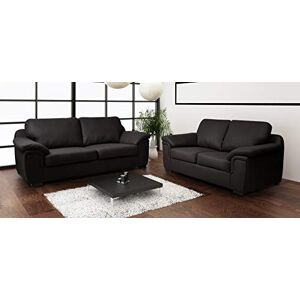 Sofas and More Dallas Black PU Leather 3+2 Seater Sofa Suite Sofas and More Dallas Black PU Leather 3+2 Seater Sofa Suite