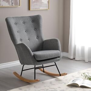 Seconique Hayden Rocking Chair in Grey Fabric Seconique Hayden Rocking Chair in Grey Fabric