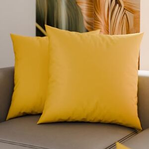 PETTI Artigiani Italiani Pair of Microfiber Pillowcases 60x60 cm, Bedroom Cushions, Sofa, Set of 2 Cushion Covers, Solid Color Yellow Pillowcase, 100% Made in Italy PETTI Artigiani Italiani Pair of Microfiber Pillowcases 60x60 cm, Bedroom Cushions, Sofa, Set of 2 Cushion Covers, Solid Color Yellow Pillowcase, 100% Made in Italy