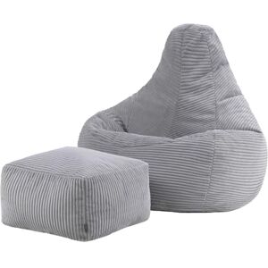 icon Dalton Cord Recliner Bean Bag with Footstool, Grey, Large Adult Bean Bag Chair with Filling Included, Comfy Chair, Living Room Furniture, Bedroom Furniture icon Dalton Cord Recliner Bean Bag with Footstool, Grey, Large Adult Bean Bag Chair with Filling Included, Comfy Chair, Living Room Furniture, Bedroom Furniture